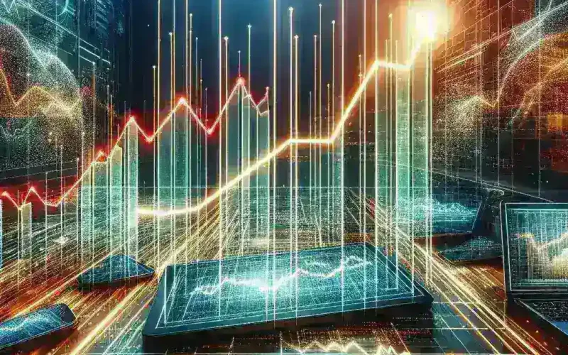 "Tech Mahindra stock price surge of 2.11% shown on a digital chart, illustrating market growth and outperforming competitors amid key driving factors in the technology sector."