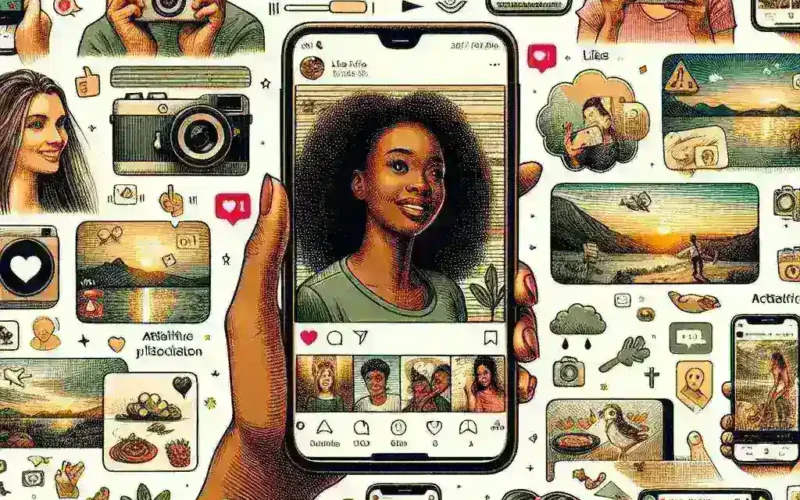 "Executive looking at Instagram Story analytics on a smartphone, representing insights into Instagram Story viewers for digital marketing success."